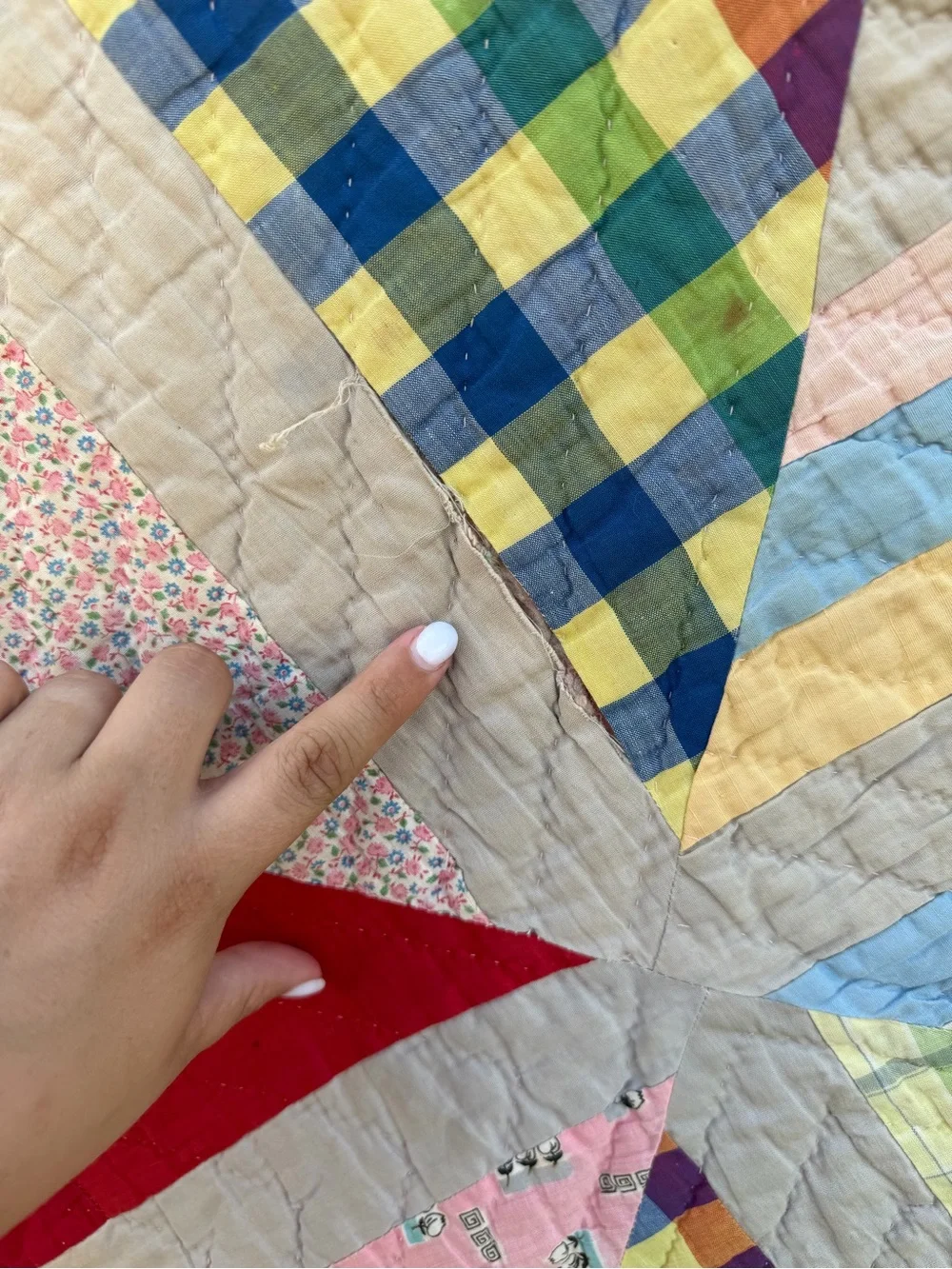 Vintage handmade patchwork quilt